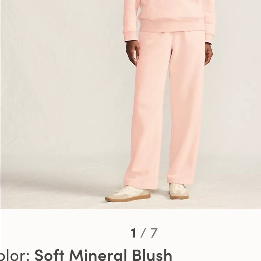 Brand new Lands End pale pink high-rise wide leg sweats